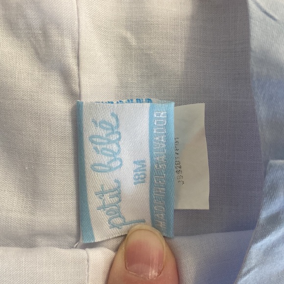 Petit bébé 18mo BABY BLUE EASTER SPECIAL OCCASION ROMPER PETIT BEBE HAND SMOCKED - Picture 6 of 7